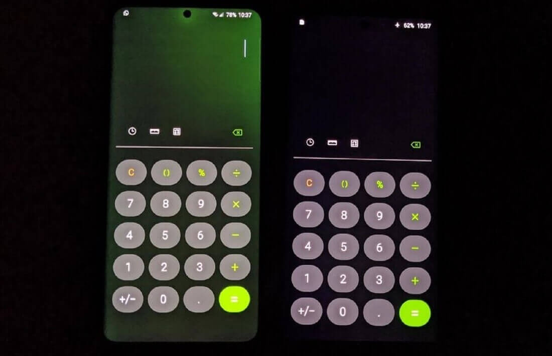 Зеленый экран Samsung s20