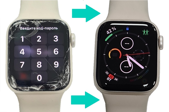 замена стекла apple watch